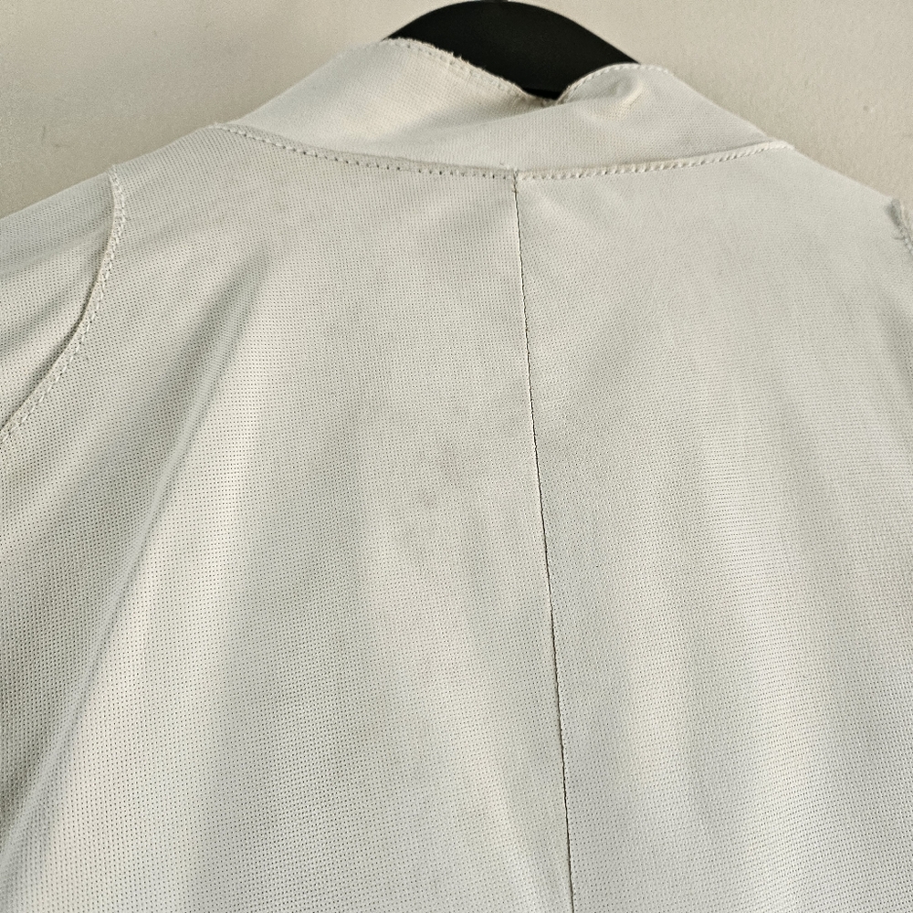Leather Moto Jacket White Women's Classic M Professionally Cleaned - Picture 8 of 10